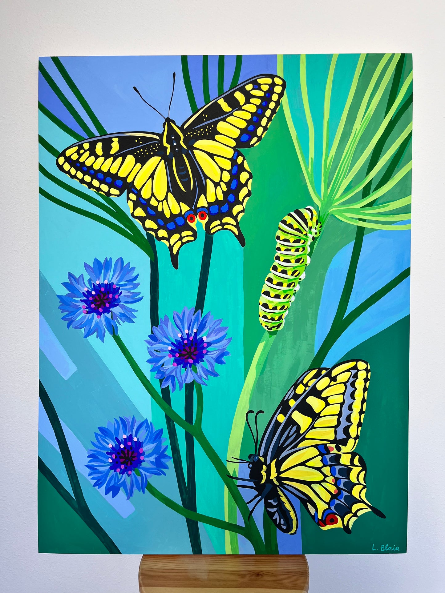 Swallowtail Original Painting on Birch Panel