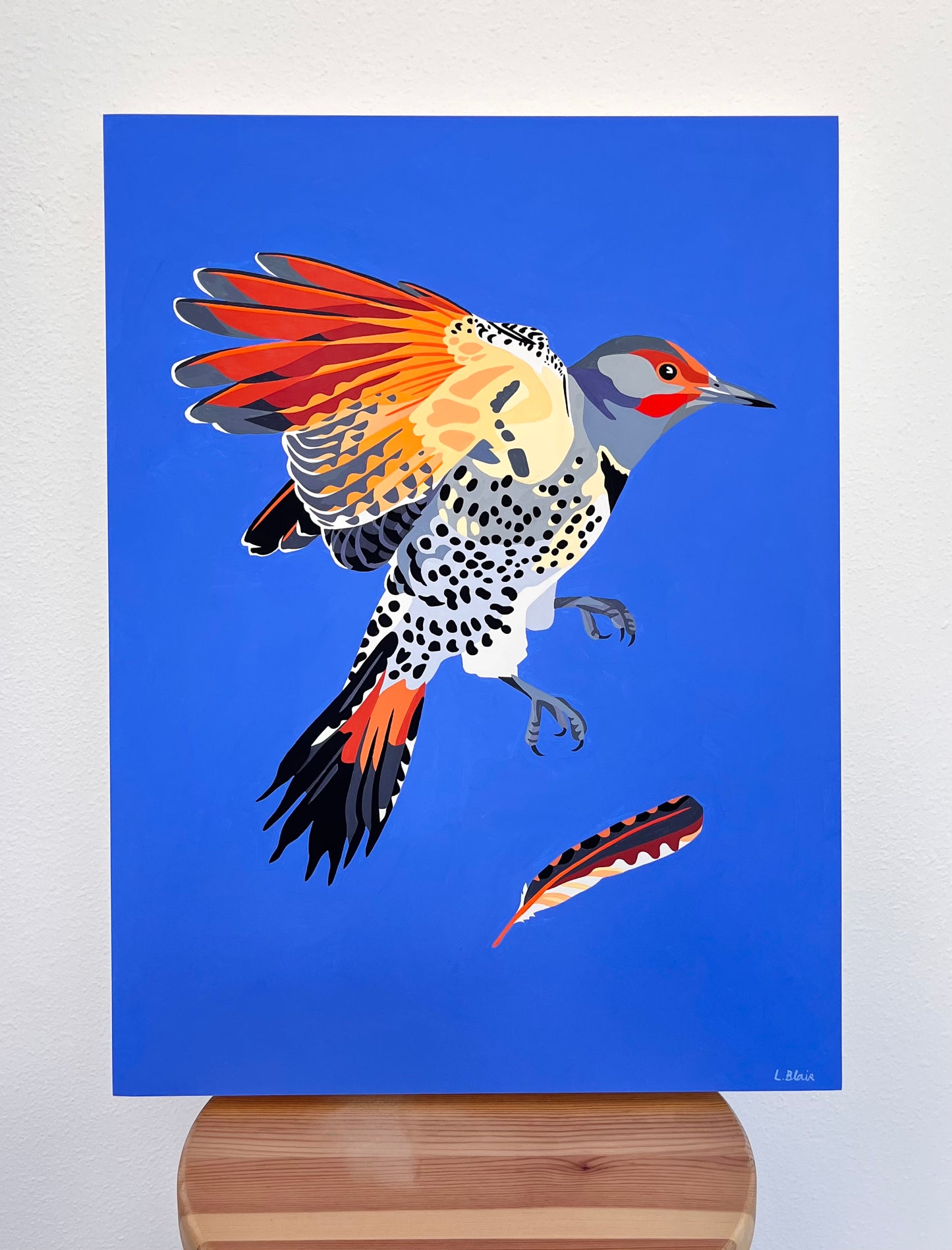 Northern Flicker Original Painting on Birch Panel