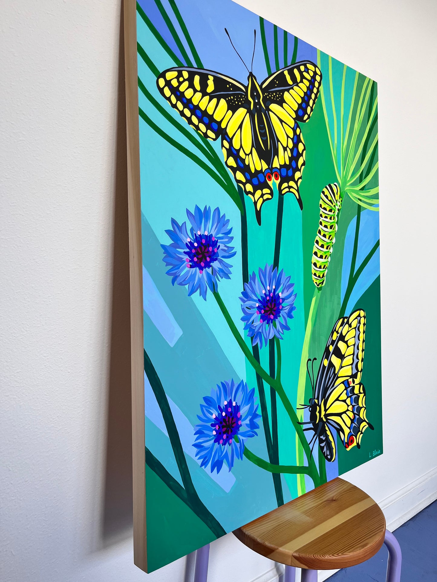 Swallowtail Original Painting on Birch Panel