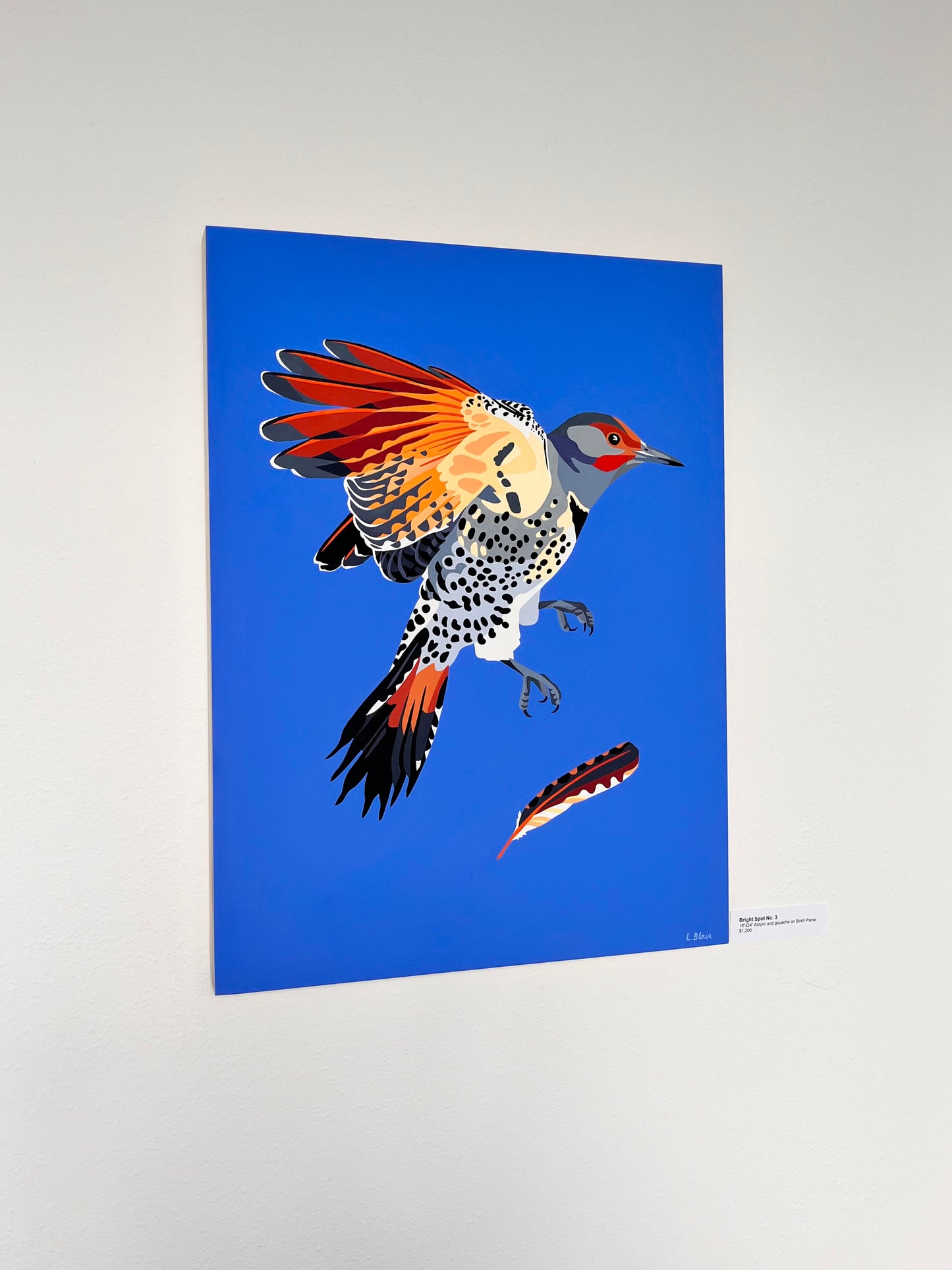 Northern Flicker Original Painting on Birch Panel