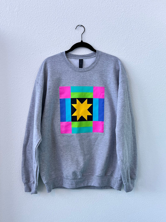 Quilt Sweatshirt Grey