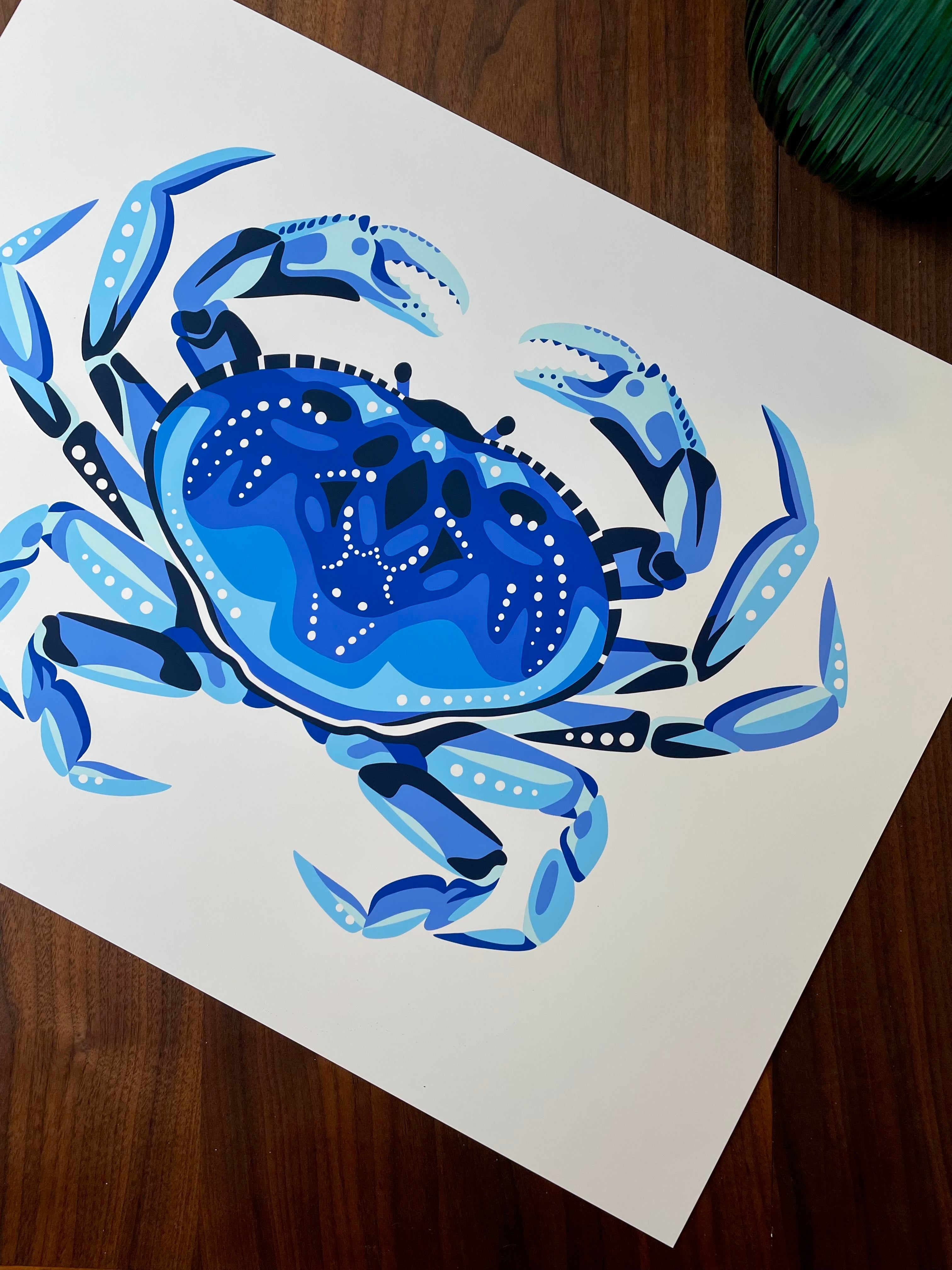 Lucky No. 1: Fine art giclee crab print from original high quality acrylic blue crab painting