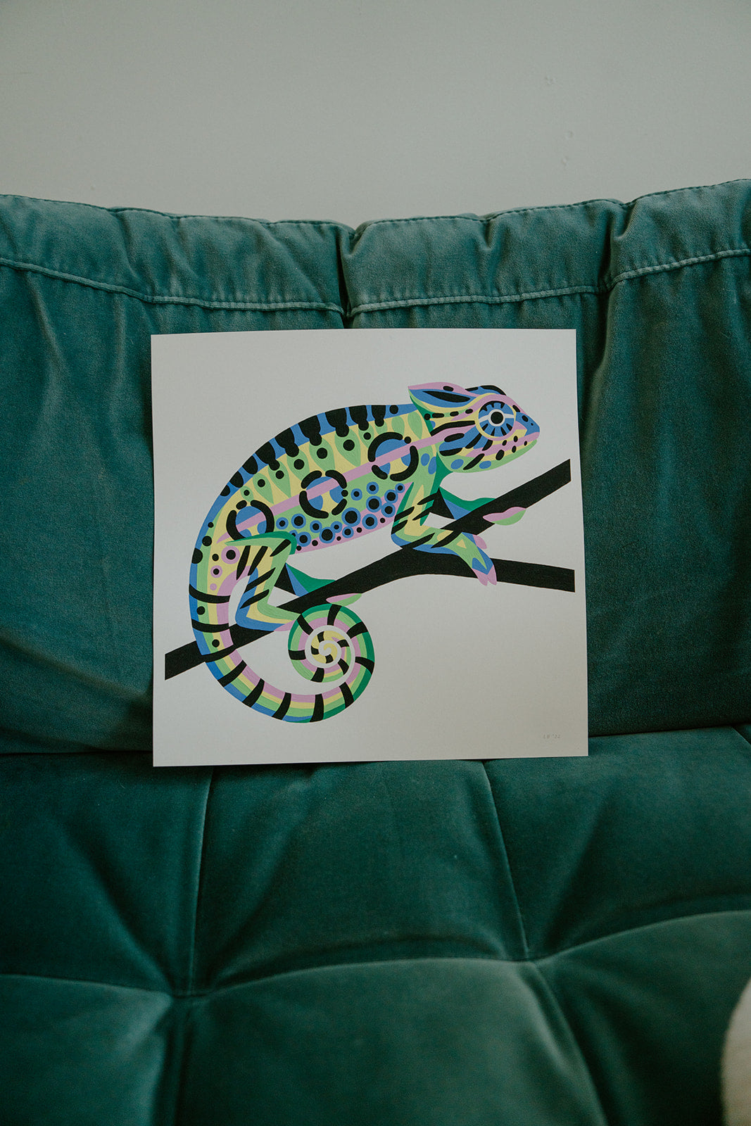 Chameleon Gouache Painting